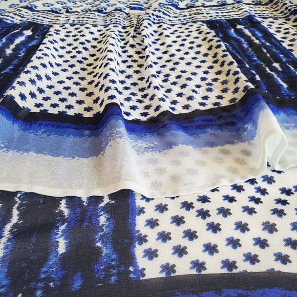 SWIM American Rag 1X Hi-low Boho Swim Cover Up Blue Floral - Picture 6 of 15